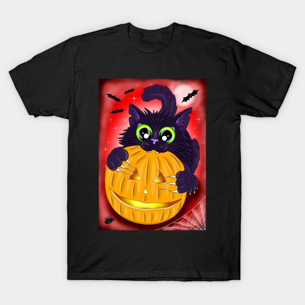 Halloween cat T-Shirt by MelanieJeyakkumar